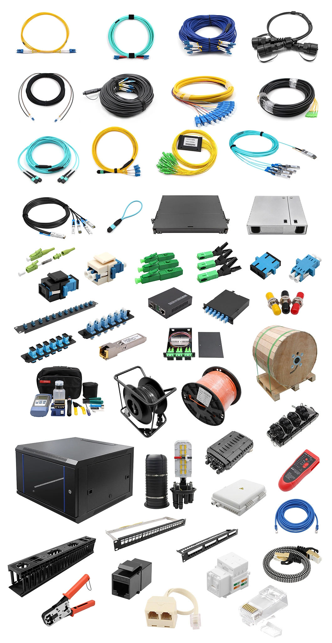 China Factory 12/24/48/96/144 Core MPO MTP-LC/SC/FC Male Female Connector Patch Cord Trunk Jumper MPO MTP Optic Breakout Cable